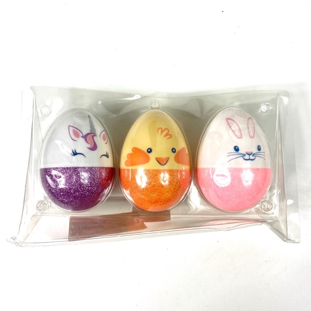Pack of 3 Medium Refillable Glitter Easter Eggs